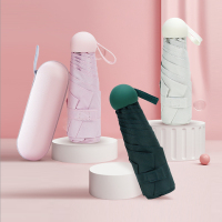 红叶(Hong Ye)太阳伞五折胶囊伞迷你口袋伞防晒防紫外线遮阳伞折叠晴雨伞女3569