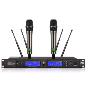 捷讯XC-AT42 视频会议真分集一拖二远程无线话筒红外对频手持麦内置天线分配系统单通道AB智