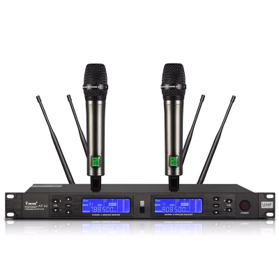 捷讯XC-AT42 视频会议真分集一拖二远程无线话筒红外对频手持麦内置天线分配系统单通道AB智