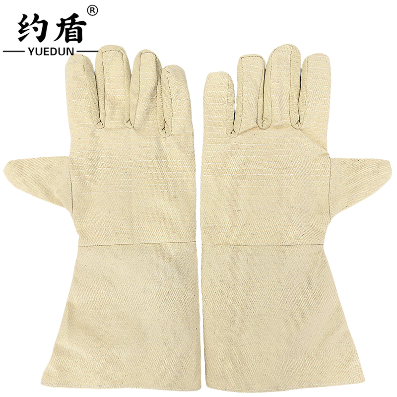 约盾 37cm双层加长帆布电焊手套 YD8908/双