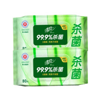 清风湿巾1层80片*2包御本草温和抑菌BWB80YE1(包装随机)