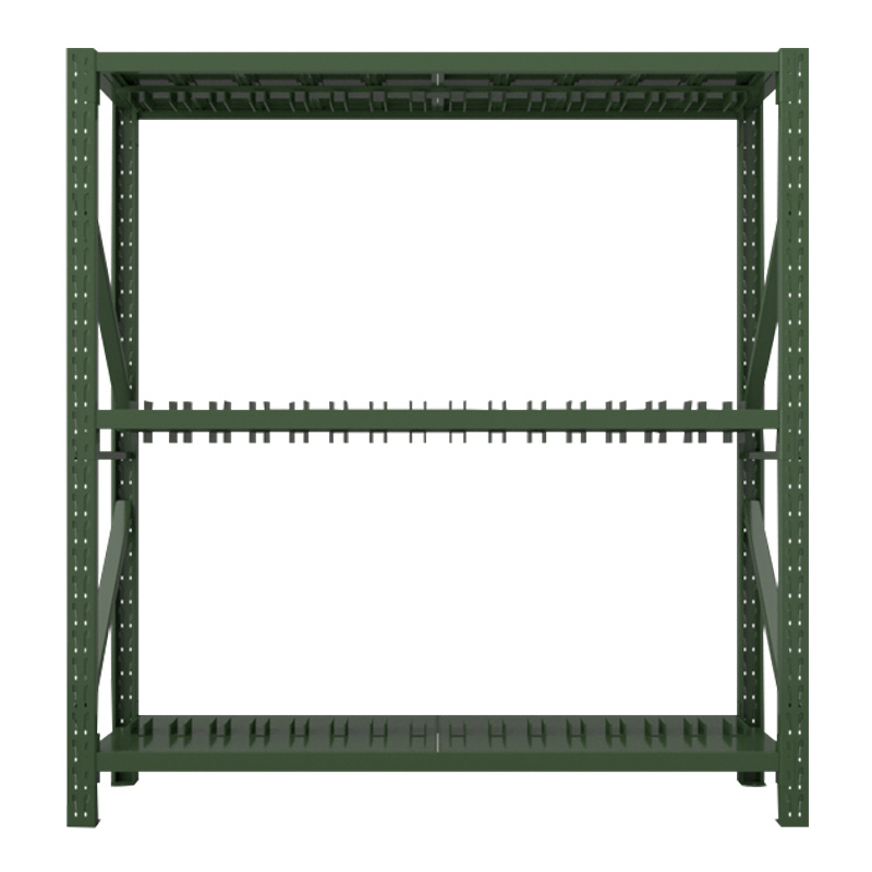 风雷动消防铁锹镐农具摆放架安保装备器材存放架绿色盾牌货架双层盾牌中型-主架