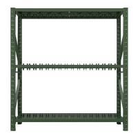 风雷动消防铁锹镐农具摆放架安保装备器材存放架绿色盾牌货架双层盾牌中型-主架