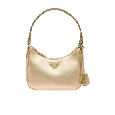 普拉达(PRADA)女士Saffiano皮革迷你单肩包可调节手柄可拆卸钥匙