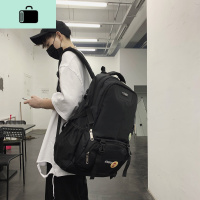 背包男双肩包潮牌街头潮流休闲旅游16寸大容量韩版高中学生书包女NEW LAKE 黑色收藏加购送小礼品