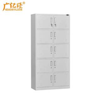 广亿隆钢制碗柜储物柜铁皮更衣柜带锁存放柜十门