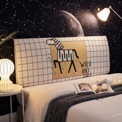 北欧床头罩套全包软包防尘罩床靠背罩保护套1.8米1.5m弹力 自由奔跑 长120cm[床头高50cm-65cm以内适用]