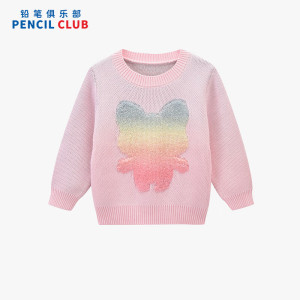 [福利]铅笔俱乐部童装2025秋冬新款女小童毛衣儿童卡通可爱针织衫宝宝套头衫