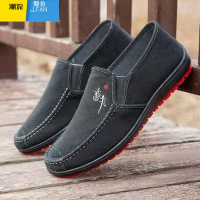 聚范2023老北京男鞋布鞋防滑耐磨豆豆鞋一脚蹬懒人鞋休闲鞋工作帆布鞋