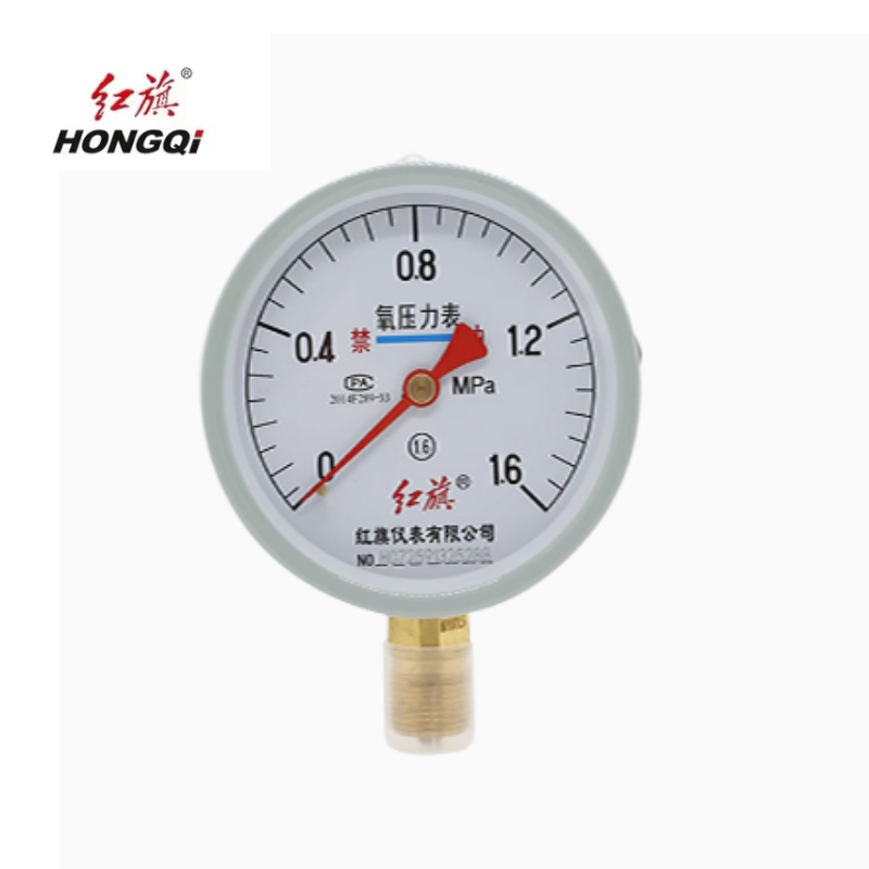 红旗 氧气压力表定制检测款YO100 (压力值需备注)块