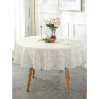 家柏饰(CORATED)pvc餐桌布防水防油免洗圆桌布布艺北欧台布圆形家用现代轻奢