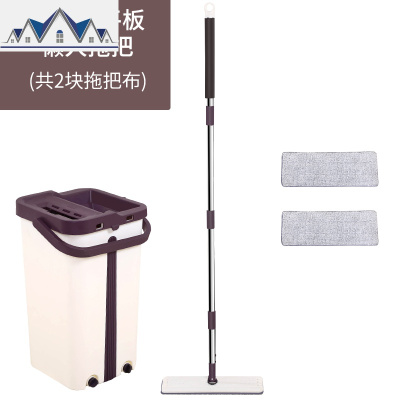 刮刮乐懒人免手洗拖把家用一拖净瓷砖木地板干湿两用旋转平板拖把 三维工匠