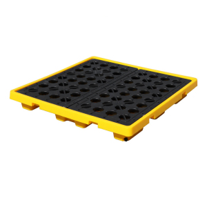 易企采 四桶128*128*17CM静载4吨 危废防渗漏托盘二次容器化学品防泄漏塑料托盘油桶接油盘平台