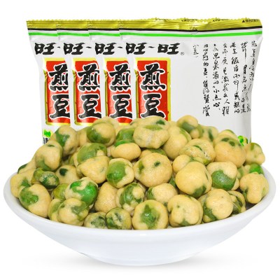 旺旺煎豆105g*4袋装青豌豆脆皮原味小青豆坚果炒货特产休闲小零食