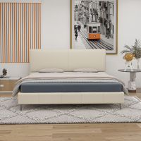 富牌618活动家具整床牛皮包裹现代简约豆腐块头层牛皮主次卧全真皮软床