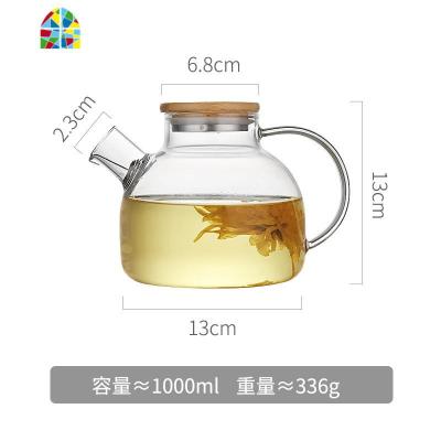 家用装热水冷水壶玻璃晾水杯大容量水瓶耐热冷凉白开水泡茶壶套装 FENGHOU 1000ml-单壶凉水壶