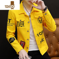 YANXU牛仔外套男韩版潮流修身网红帅气休闲夹克男装秋季新款学生上衣服