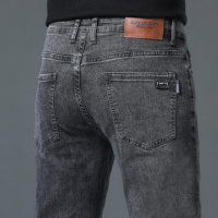 牛仔裤男春秋韩版休闲裤中年男士宽松直筒商务裤修身直筒长裤