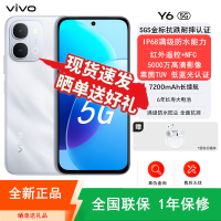 [全新]vivo Y6 星河银 8GB+256GB 7200mAh长续航大电池 44W快充 第二代骁龙4 5G芯 120Hz 红外遥控 NFC 智能手机