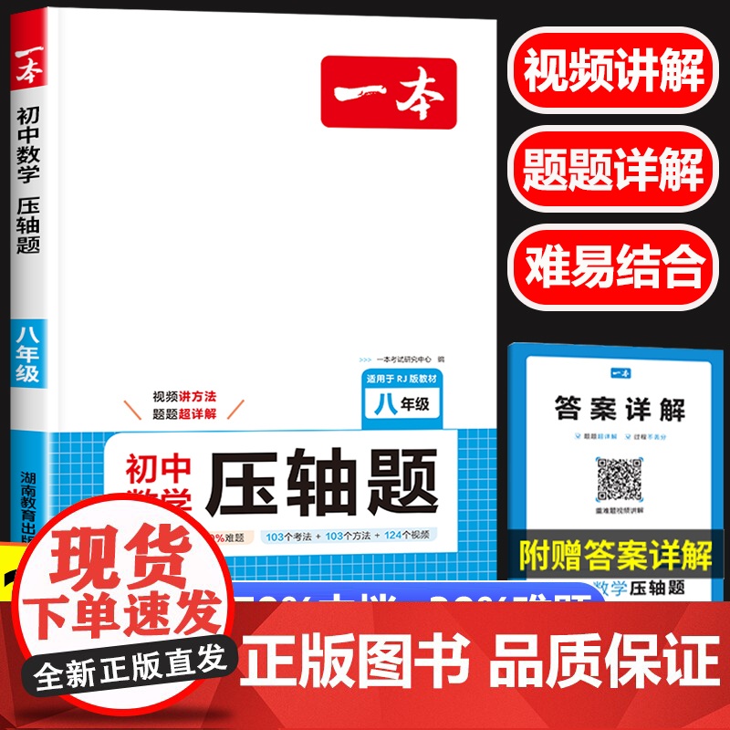 2025新版一本初中八年级数学压轴题人教版通用 初二数学教辅计算题高效满分训练 初中生数学作业本答题模板练习题册强化专项