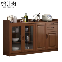 智叶舟实木茶水柜四门两抽180*40*90cm台