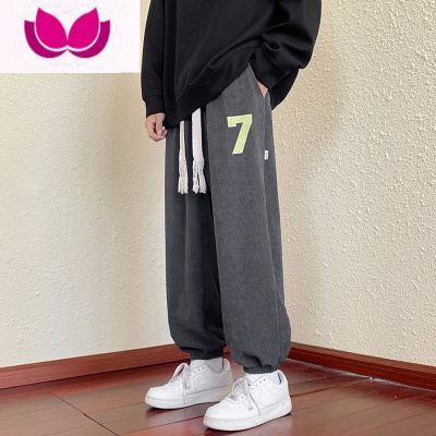 七斓ins潮牌裤子男宽松大码男裤束脚卫裤复古美式休闲长裤运动裤7