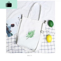 ins韩版原创帆布单肩包chic少女心刺绣树叶女包ulzzang帆布斜挎包NEW LAKE女士单肩包