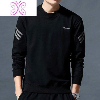 YUANSU春秋男士圆领T恤休闲宽松大码运动套装两件套中年春装棉卫衣男卫衣