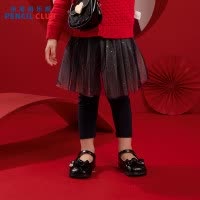 [新品5折价:49元]铅笔俱乐部童装2025秋装新款女小童裙裤宝宝网纱裙假两件裤子儿童打底