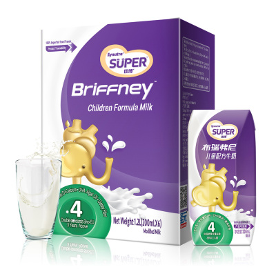 3元包邮 布瑞弗尼 儿童配方牛奶200ml*6盒