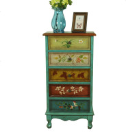 美式做旧斗柜地中海小户型玄关柜实木酒柜隔断柜储物装饰柜子