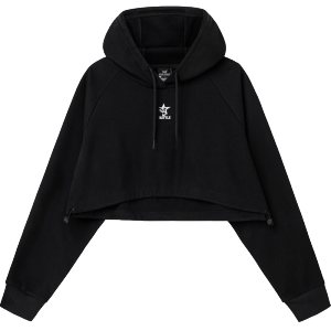 361°运动卫衣女新款女士超短款连帽卫衣宽松休闲运动上衣