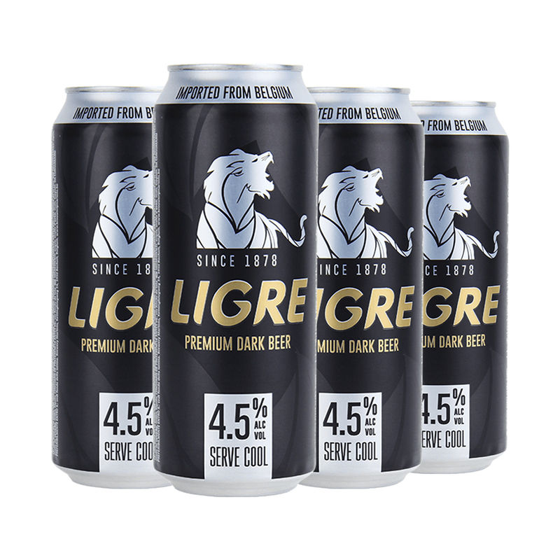 比利时进口 麟阁啤酒 黑啤 精酿啤酒 焦香浓郁 听装 罐装500ml*4