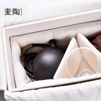 美帮汇粗黑陶一壶四杯整套功夫茶具套装手工陶瓷茶杯茶壶公道杯茶盘