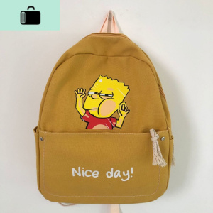 ins超火书包女学生韩版帆布简约百搭双肩包女2019新款学院风背包NEW LAKE