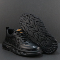 头层牛皮运动鞋男新款秋季厚底轻便缓震休闲鞋百搭真皮跑步鞋