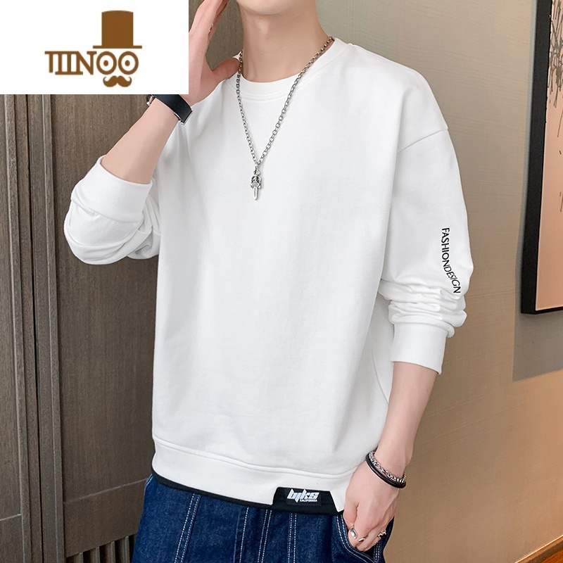 YANXU卫衣男士潮流ins百搭男装加大码上衣服早秋圆领男款长袖t恤