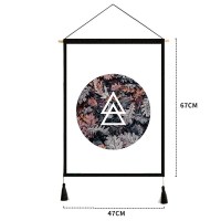 家柏饰(CORATED)挂布 背景布风客厅装饰挂画民宿宿舍卧室床头北欧墙布挂毯 圆形树叶 宽47cm*高67cm