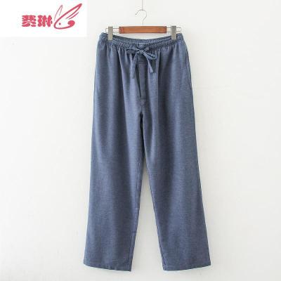 男士家居裤绒布磨毛睡裤加厚大码宽松休闲保暖长裤费琳