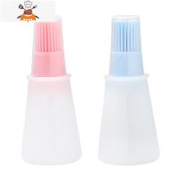 可高温硅胶油刷带瓶 厨房烙饼油刷子烧烤刷子食用毛刷家用 敬平 北欧粉+北欧蓝