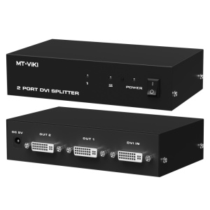 迈拓维矩MT-DV2H 高清dvi分配器1进2出一分二电脑显示器分屏器1080p