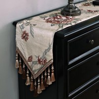 家柏饰(CORATED)欧式桌旗五斗柜餐边柜鞋柜装饰布长条布长方形新中式餐桌茶几 雪莉尔米色 桌旗32*160cm