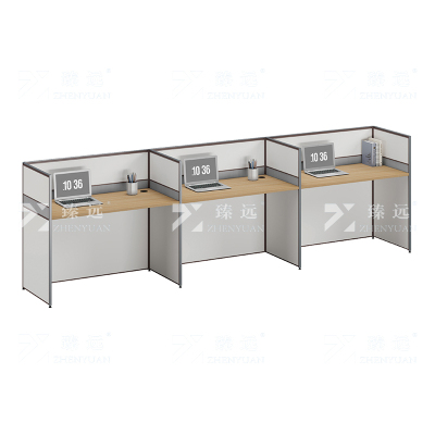 臻远 ZYGW-007职员桌办公桌屏风工作卡位直排三人位