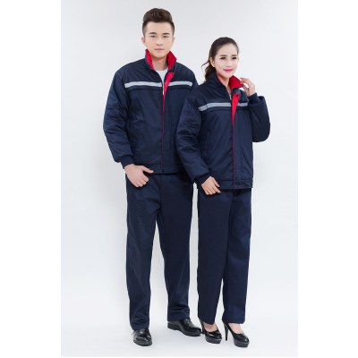 HongZun冬季加厚工作服棉衣反光条防寒工程汽修劳保棉袄夹克款棉服工厂服棉衣