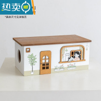 敬平阿楹 可爱艺术感纸巾盒客厅轻奢儿童卧室创意抽纸收纳ins实木摆件 烘焙屋-大