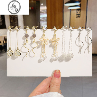 JiMi简约无耳洞女耳夹高级感小众设计感珍珠耳环饰品百搭气质网红耳饰