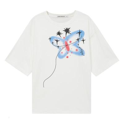 [1件3折价:49.5]美特斯邦威女宽松撞色短袖T恤