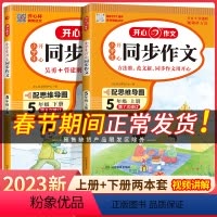 [2本套]同步作文+阅读理解 五年级下 [正版]2024春同步作文五年级下册语文人教版小学生作文书大全5年级上册满分范文