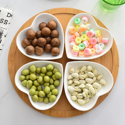 日式陶瓷干果盘零食瓜子花生坚果分格小吃碟 火锅调料酱料拼盘