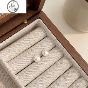 JiMis925银针养耳洞珍珠耳钉女2023年新款耳环轻奢高级感小众设计耳饰